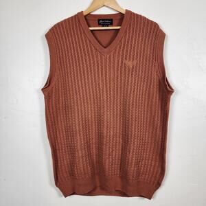 VTG Mens Byron Nelson Eleven Straight Cable Knit Sweater Vest XL Preppy Cottage